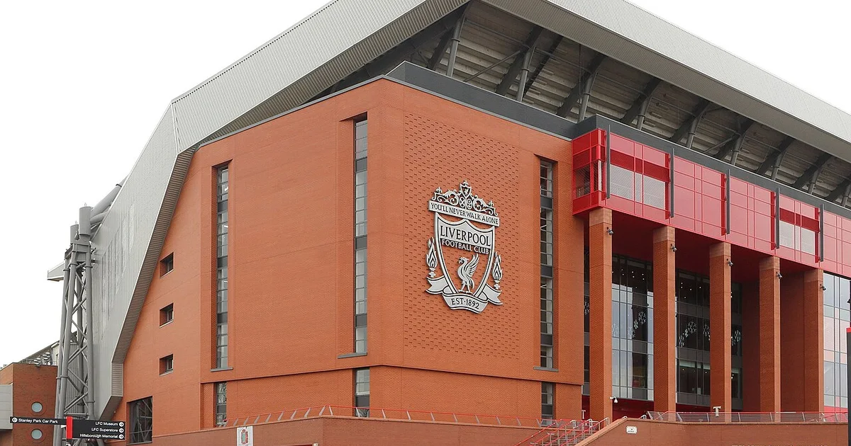 Anfield Main Stand viewed from Anfield Road