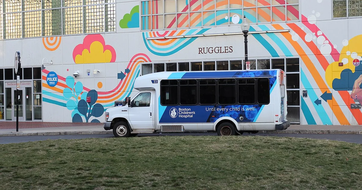 Boston Children's Hospital Shuttle at Ruggles Station, March 2020.jpg