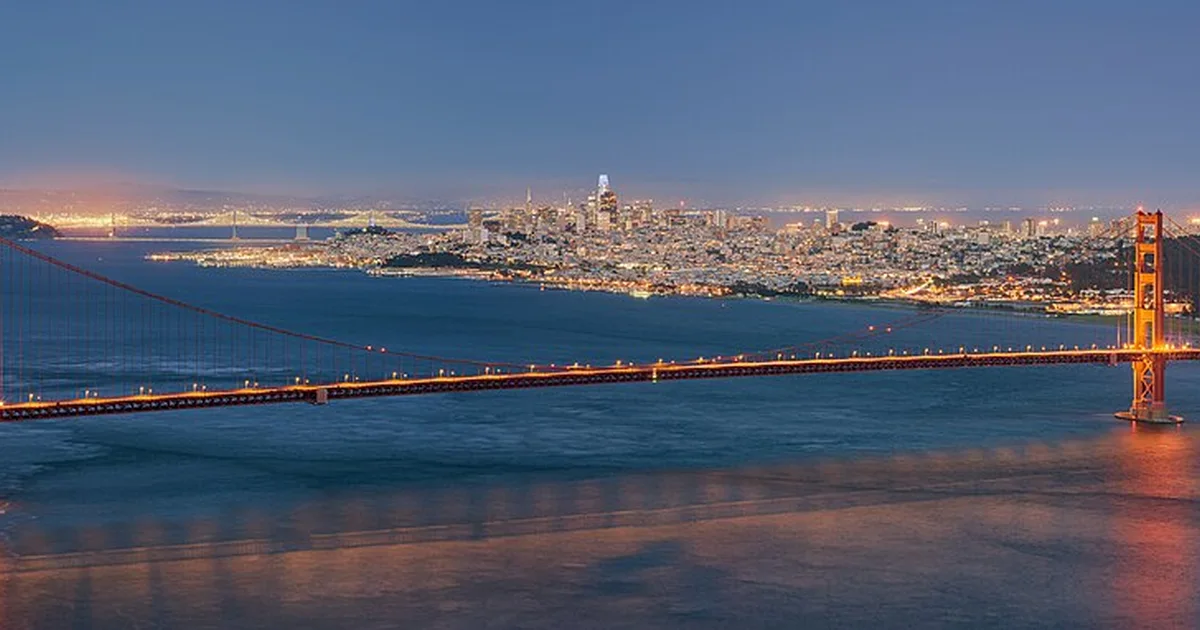 Golden Gate Bridge and San Francisco skyline from Hawk Hill at Blue Hour dllu.jpg